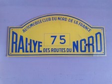 Plaque métal ancienne RALLYE DES ROUTES DU NORD année 1950 signé IMPRELAC PARIS.