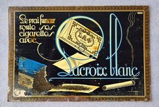RARE tôle lithographiée LACROIX "tabac papier a cigarettes" no plaque emaillée