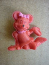 Figurine gomme ESSO GLUPS  - DISNEY  MICKEY /  MINNIE    /  VERSION  ROUGE