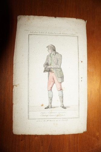 Gravure couleur xix costume - gravure, xix°