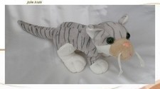 Peluche Doudou Chat Blanc Gris