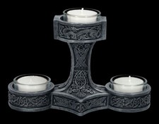 Porte-Bougies - de Thor Marteu Fantasie Mythologie Décoration Noir 12,5cm