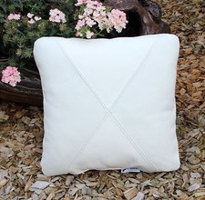 Cuir Coussin 40x40 CM Blanc en