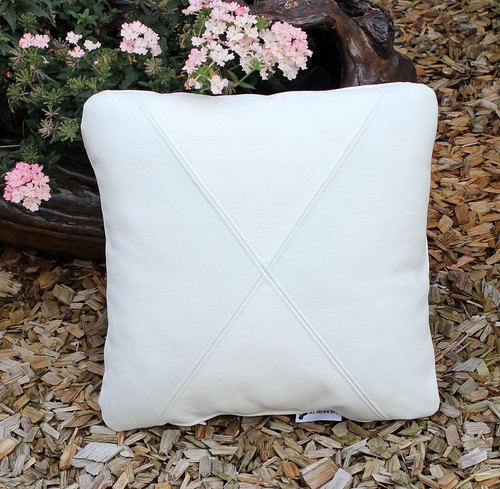 Cuir coussin 40x40 blanc en - cuir,