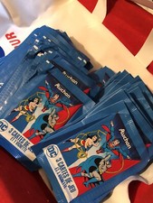 Lot de 100 Pochettes de 3 Cartes + Vignette Auchan DC Comics Super Héros