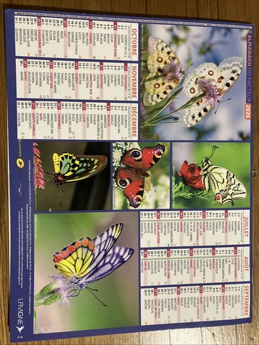Calendrier poste 2026 - calendrier,