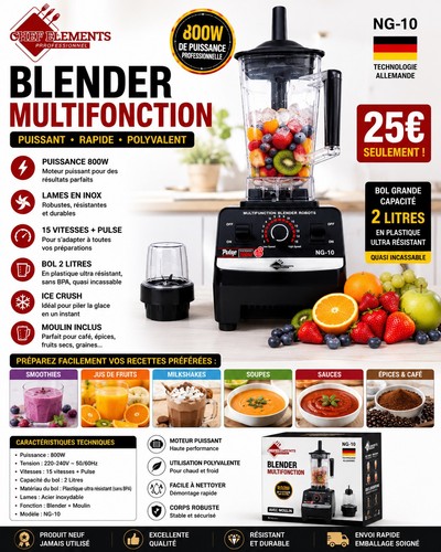 Blender professionnel 800w - blender,