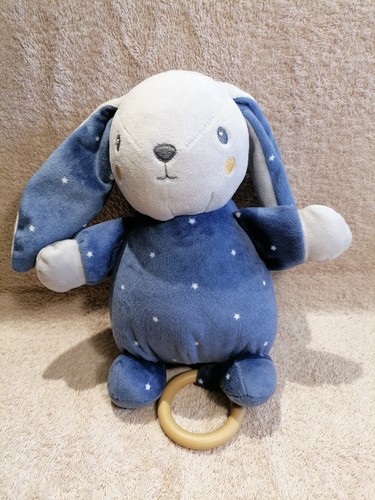 Doudou peluche lapin blau - doudou,