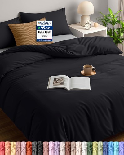 Housse couette 200x200 noir - 200x200,