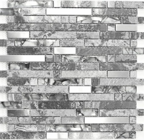 Pâte verre mosaïque inox - mosaïque,