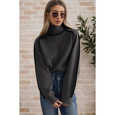 Pull Femme Col Roulé Rayé