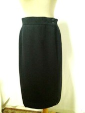 N50 Jupe droite noire laine