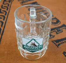 ANCIENNE CHOPE PUBLICITAIRE EMAILLEE BIERE AUSSTICH MUENCHENER VERRERIES GAASCH