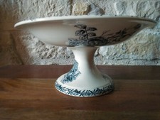 PEXONNE FENAL Frères CAMPAGNE COUPE COMPOTIER PIEDOUCHE Faïence COQ HIRONDELLE 