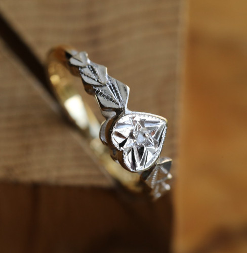 Bague solitaire vintage cœur - solitaire,