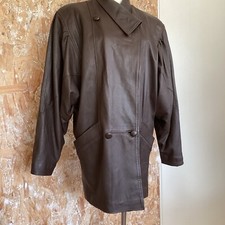 Veste 3/4 Manteau Court Agneau 1990 Marron État Neuf 38/40