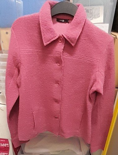 Veste laine bouillie rose - veste,