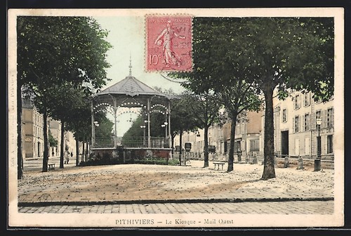 Cpa pithivers kiosque - cpa, pithivers,