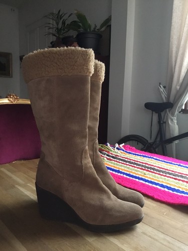 Bottes femme cuir daim - cuir,