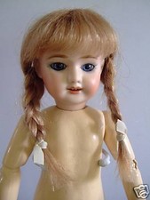 PERRUQUE en cheveux naturels pour/de POUPEE ancienne-Taille BLEUETTE 17cm Nattes