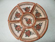 Plat, serviteur à apéritif, hors d'oeuvre, 7 compartiments séparés, Tunisie.