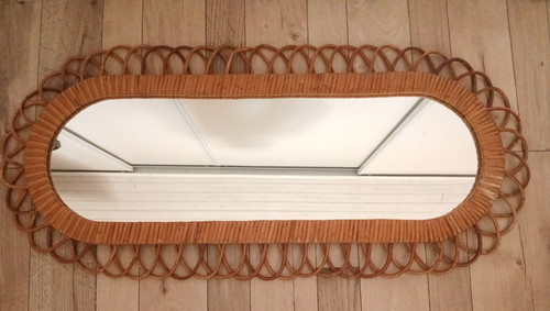 Grand miroir rotin - miroir, en