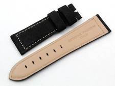 Officine Panerai Cuir Mohawk Noir Anse 24Mm Boucle 20Mm Style Vintage