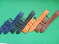 19 mm SOBRE BRACELET LISSE SILICONE GOMME ULTRA SOLIDE NOIR ORANGE BLEU MARRON