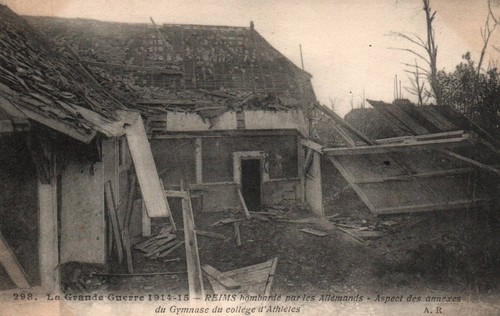 Cpa reims bombardé - 51,