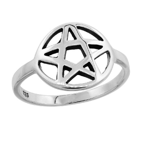 Bague pentagramme argent - bague,