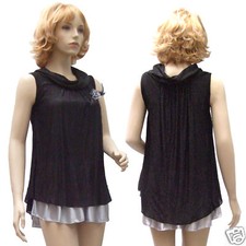 Top Tunique sexy NOIR et ARGENT Taille 36/38