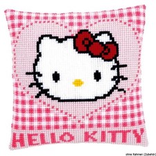 Oreiller au point de croix Vervaco "Hello Kitty in a heart", dessin de broderie 