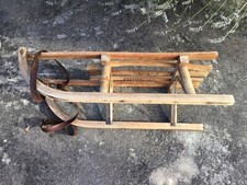 Luge Ancienne Bois Vintage DAVOS Germina - Déco Chalet Montagne Gîte - L 80 cms