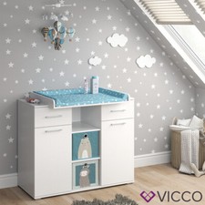 Commode à langer Table à langer Étagère à langer Leonie blanc plan langer Vicco