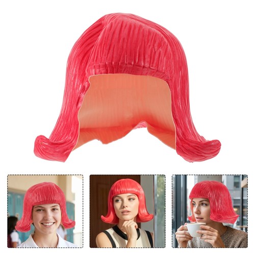 Perruque courte rouge - , au