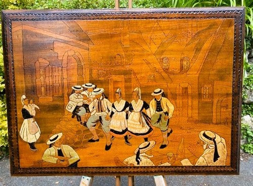 Ancien tableau danse bretonne - tableau,