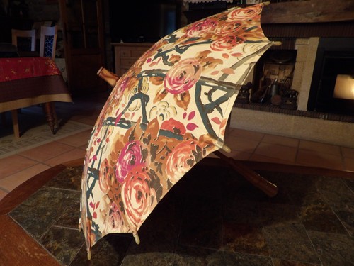 Ancienne ombrelle enfant toile - ancienne,