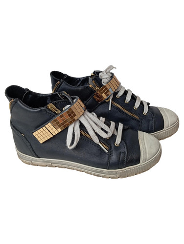 Vera pelle baskets - pelle, montantes
