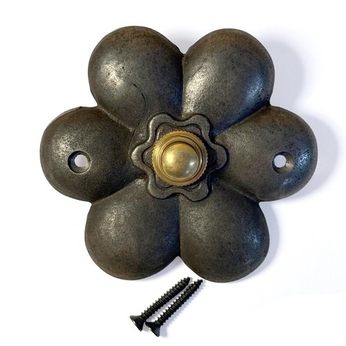 Bouton sonnette fleur fonte - de,