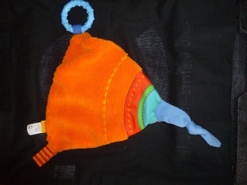 Doudou plat triangle orange - doudou,
