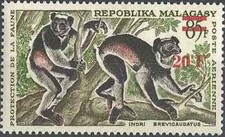 Timbre Animaux Lémurien