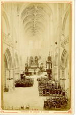 France, Caen, Intérieur de l'Eglise St. Pierre  vintage albumen print, cart