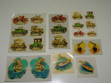 Décalcomanie Chromotransfert Voiture, Tacot, Bateaux, Paquebot ...1950 VINTAGE 3