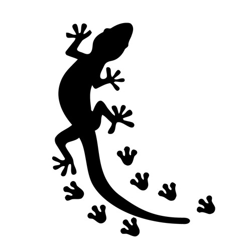 Sticker autocollant gecko avec