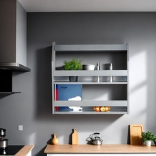 Étagère Murale Flottante Support de Rangement 2 Niveaux Bibliothèque Homestyle4u