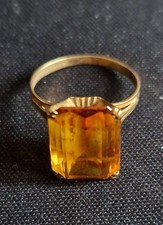 BAGUE OR 18 CARATS  PIERRE CITRINE