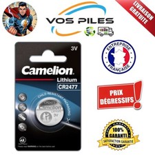 Pile bouton CR2477 DL2477 BR2477 ECR2477 EL2477 Lithium 3V 1000 mAh Camelion