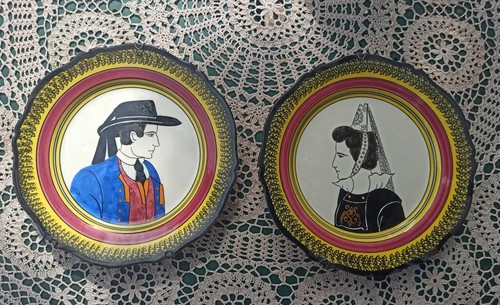 Assiettes couple breton - assiettes,
