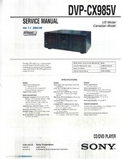 SONY DVP-CX985V CD/DVD Service