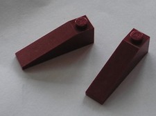 2 x LEGO DkRed Slope Brick ref
